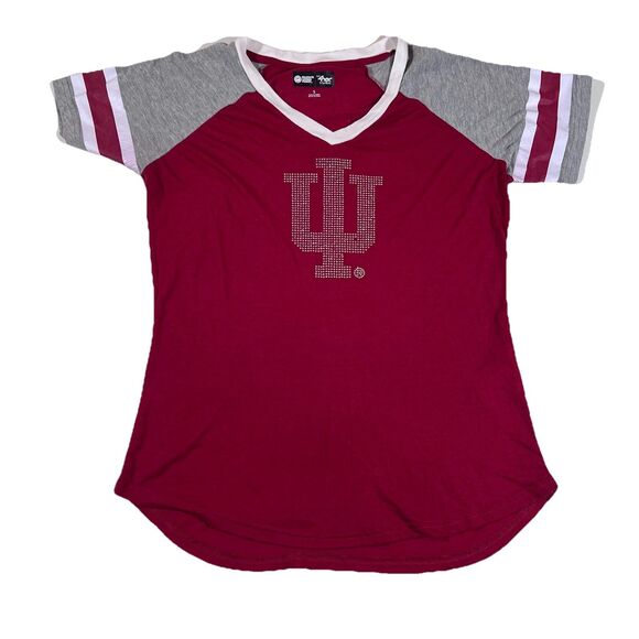 G-III 4her By Carl Banks Indiana Hoosiers T-shirt Bedazzled Women's Small - Picture 1 of 6